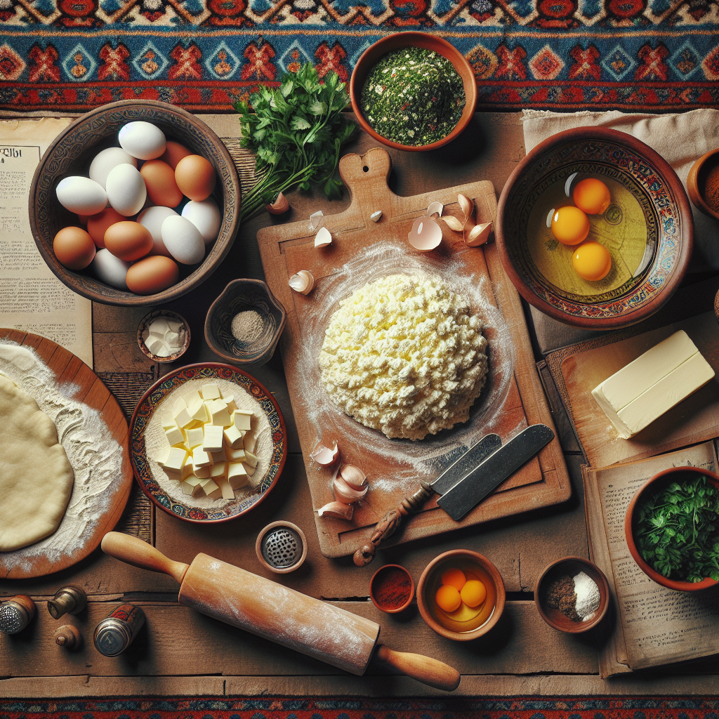 Armenian Byorek Cheese Pie ingredients